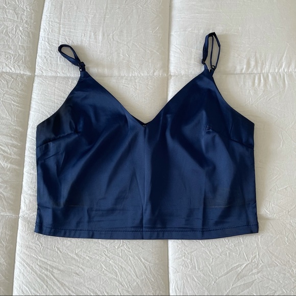 navy blue silk zaful cami - Picture 3 of 3